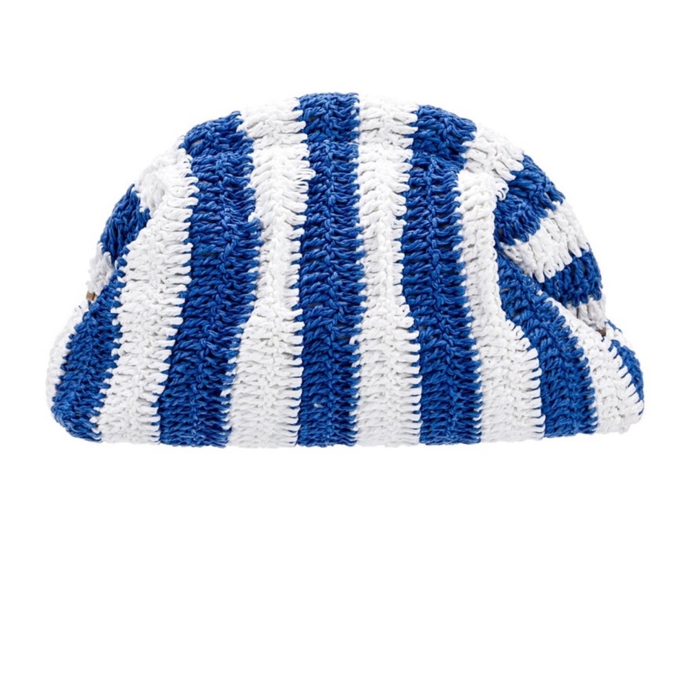 Revolve Btb Striped Blue & White Clutch Minaudière